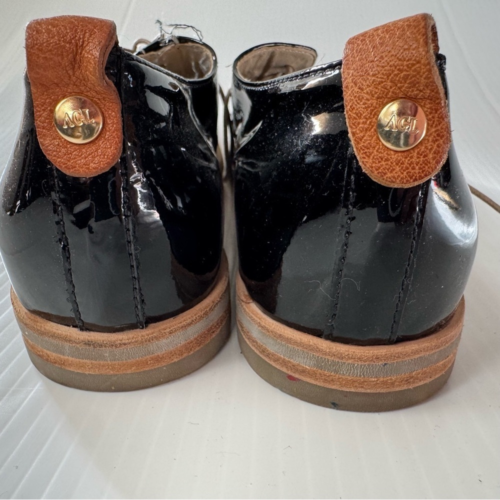 AGL attilio giusti leombruni Black Patent Leather oxfords size 8.5 US - Picture 7 of 10